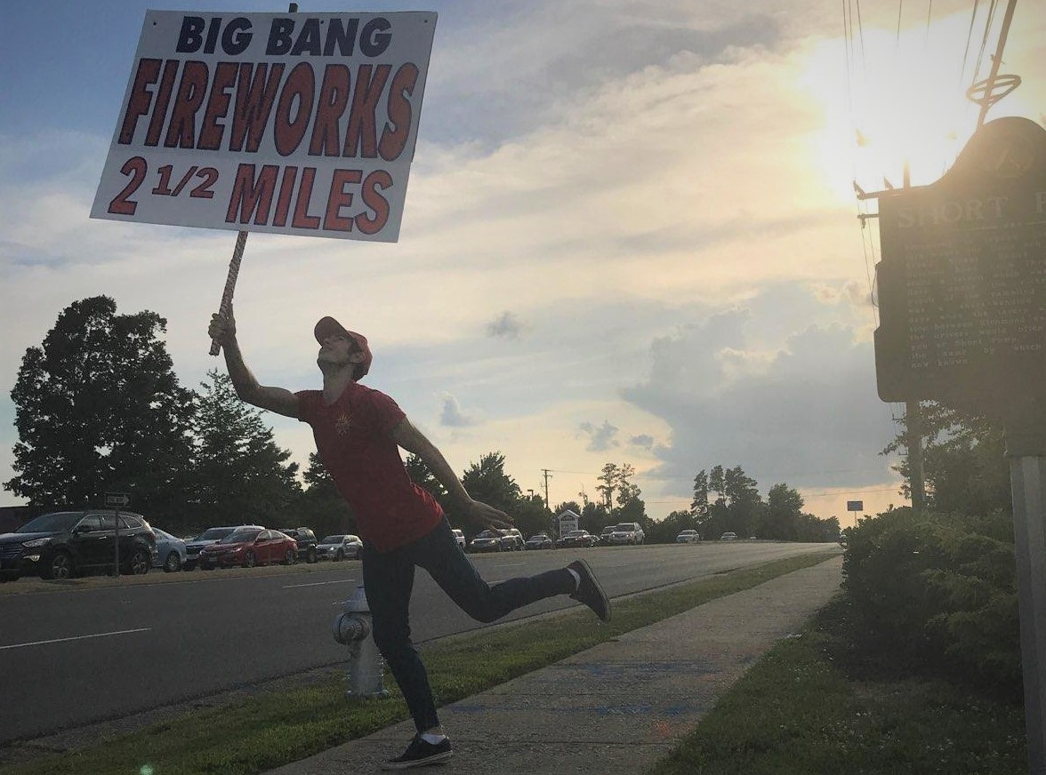 jumping sign holder